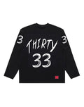 33 WAFFLE KNIT LONG-SLEEVE'S BLACK